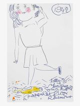 Rosemount Parquet Floor by Rose Wylie contemporary artwork painting works on paper