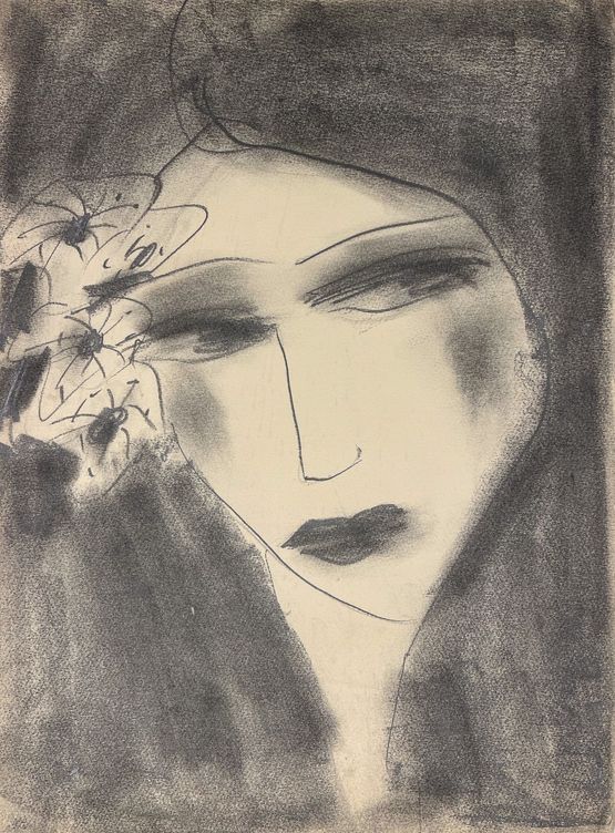 Pondering by Walasse Ting contemporary artwork Works on Paper