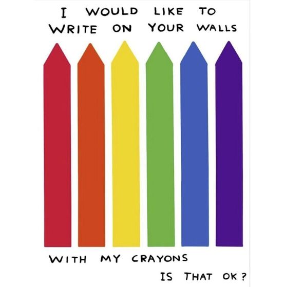 Crayons by David Shrigley contemporary artwork Works on Paper