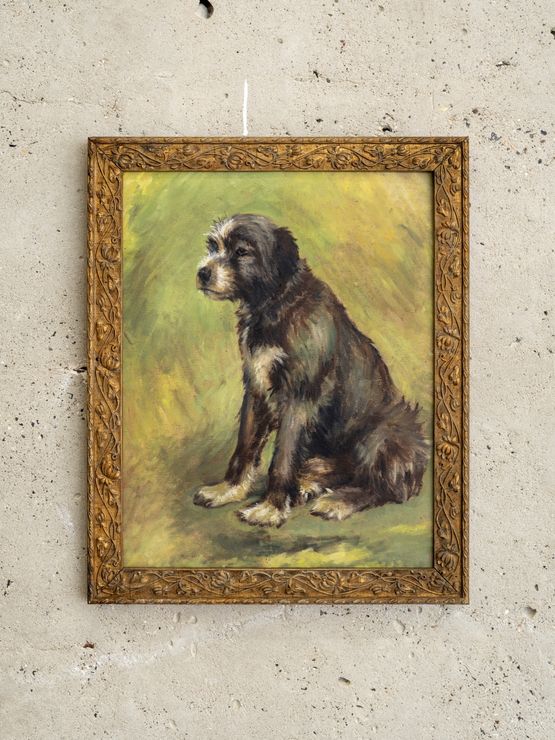 Chien de berger assis Dapres Rosa Bonheur by Louise Sartor contemporary artwork Painting