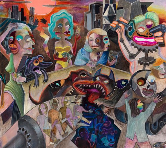 Skrillex Chihuahua trade wars 2055 by Armin Boehm contemporary artwork Painting