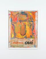 Oui by Harland Miller contemporary artwork drawing painting works on paper