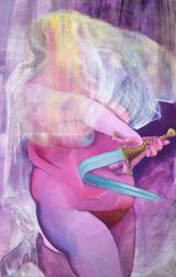 Veil and Sword by Lindsey Mclean contemporary artwork painting works on paper