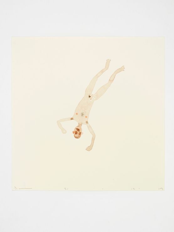 Man falling 21.12.19 by David Austen contemporary artwork Works on Paper