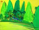 Guilin Mountains by Walasse Ting contemporary artwork Painting