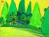 Guilin Mountains by Walasse Ting contemporary artwork painting