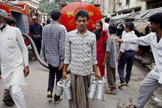 Dhabawallah or professional lunch distributor Bombay by Raghubir Singh contemporary artwork Photography