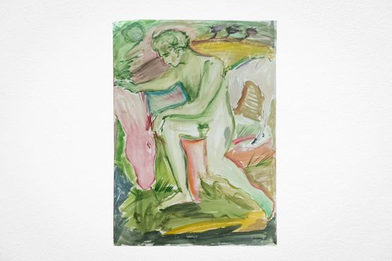 Lonely Fields Pink Horses by Luke Edward Hall contemporary artwork Works on Paper