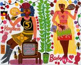 Anangu Barbie Girl by Kaylene Whiskey contemporary artwork painting