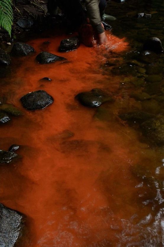 Red river rock Dumfriesshire Scotland 19 August 2016 by Andy Goldsworthy contemporary artwork Moving Image