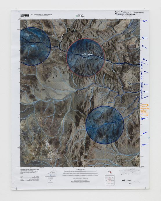 Death Valley Water Map Anvil Spring Canyon West by Oscar Tuazon contemporary artwork Mixed Media