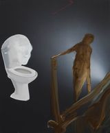 A.I. W.C. Crisis by Tala Madani contemporary artwork painting