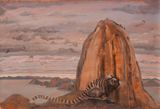 Callithrix jacchus eating Lycium barbarum or L. chinense by Alberto Baraya contemporary artwork painting
