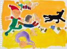 Runing Kids by Song Ta contemporary artwork Painting