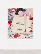 The blue for me the flower for you by Shafei Xia contemporary artwork painting works on paper
