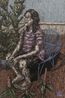 Indy appreciating the sun by Johanna Helmuth contemporary artwork Painting