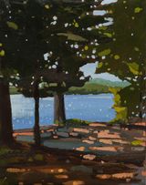 Lake Through Trees by Keiran Brennan Hinton contemporary artwork painting