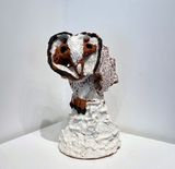 Masked owl and landscape by Peter Cooley contemporary artwork sculpture