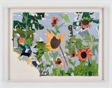 sunflowers II  dead hand by Roger White contemporary artwork painting works on paper
