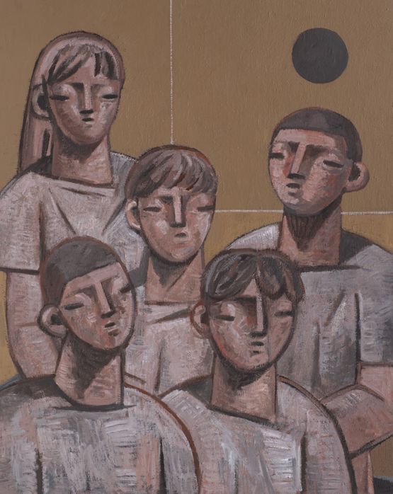 Untitled Five figures I by Heesoo Kim contemporary artwork Painting