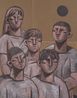 Untitled Five figures I by Heesoo Kim contemporary artwork Painting