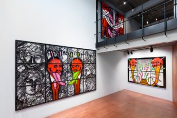 Contemporary art exhibition Gilbert  George THE BEARD PICTURES at Lehmann Maupin Seoul South Korea