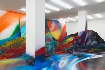 Contemporary art exhibition Katharina Grosse I Set Out I Walked Fast at White Cube Bermondsey London United Kingdom