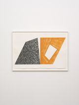 Gray Ellipse  OrangeFrame by Robert Mangold contemporary artwork painting