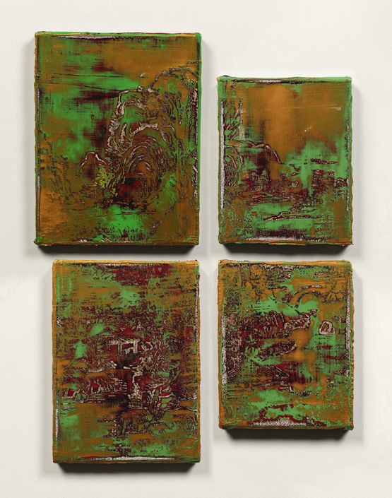 Desolate Landscape Study Green Gold by Su Meng-Hung contemporary artwork Painting