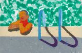 Gregory in the Pool Paper Pool 4 by David Hockney contemporary artwork works on paper