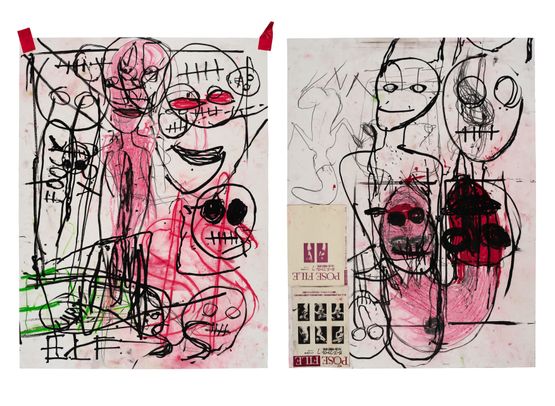 SS EE Pose File Diptych D1 2 and 1 by Paul McCarthy contemporary artwork Works on Paper