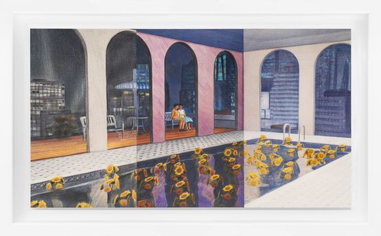 Home Sweet Home Floating in Bloom 3 RAW by Mak2 contemporary artwork Works on Paper