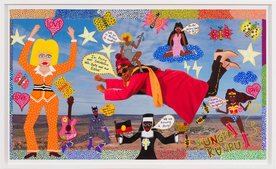 Flying Over Indulkana by Kaylene Whiskey contemporary artwork Painting