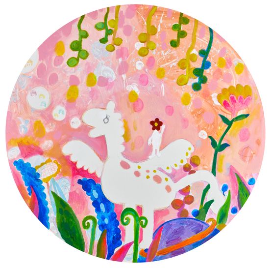 Flying Pony by Aru Meng contemporary artwork Painting