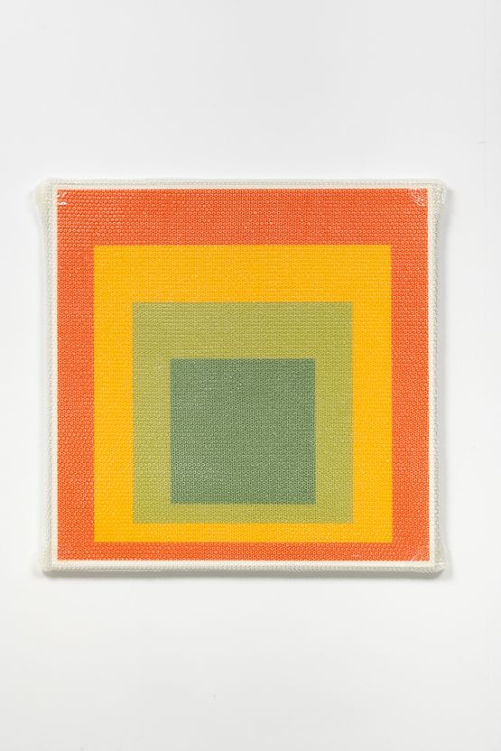 Homage to the Square with Bubble Wrap and Packing Tape by Tammi Campbell contemporary artwork Painting