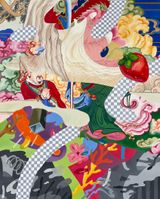 The forgotten tapestry by Ziping Wang contemporary artwork painting textile works on paper