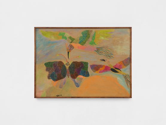Sem titulo Passaros e borboletas Untitled Birds and butterflies by Chico Da Silva contemporary artwork Works on Paper