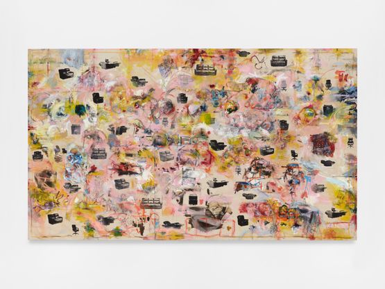 A for Apple and Rainbows by Uri Aran contemporary artwork Painting