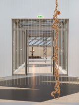 Discrepancies with M.S. 6 by Leonor Antunes contemporary artwork installation textile