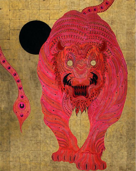 Red Tiger by Kaneko Tomiyuki contemporary artwork Painting