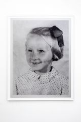 Untitled Photograph of Aneria Thomas age 5 the first baby born on the NHS by Jeremy Deller contemporary artwork print