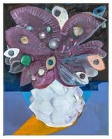Peacock vase by Cristina Canale contemporary artwork painting