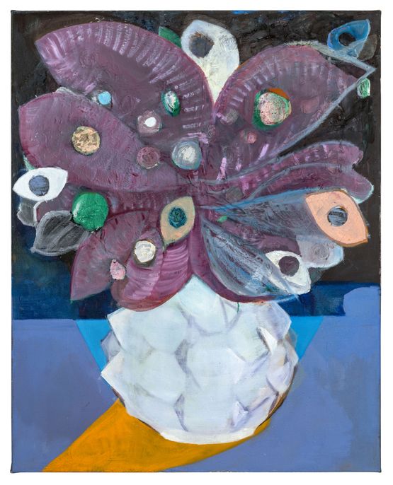 Peacock vase by Cristina Canale contemporary artwork Painting