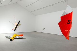 Contemporary art exhibition Mark Handforth TRASH CAN CANDLES at Modern Art Vyner Street London United Kingdom