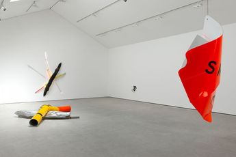 Contemporary art exhibition Mark Handforth TRASH CAN CANDLES at Modern Art Vyner Street London United Kingdom