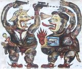 Two Craziest Presidents by Heri Dono contemporary artwork works on paper