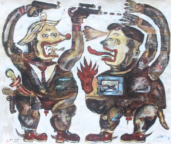 Two Craziest Presidents by Heri Dono contemporary artwork Works on Paper