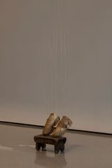 Mom Dad I found a sparrows nest  where are you by Vajiko Chachkhiani contemporary artwork sculpture textile