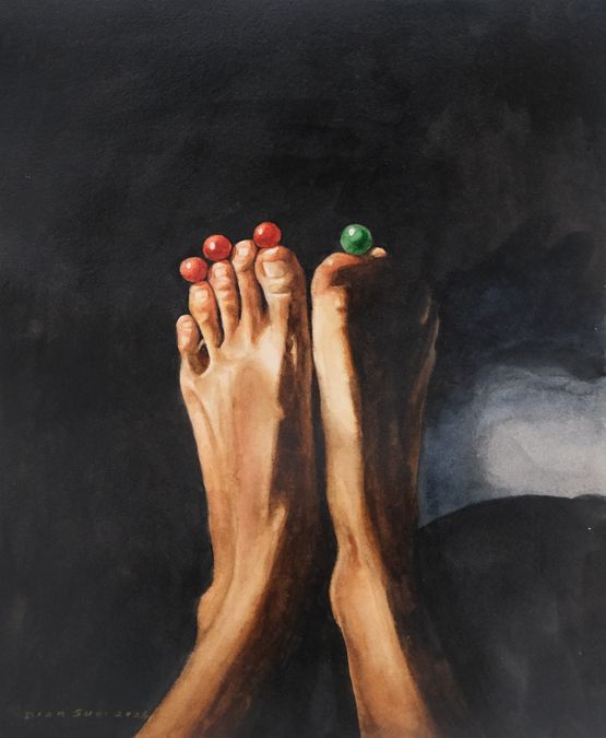 Mereka Berlutut dan Menandai Tanah dengan Doa by Dian Suci contemporary artwork Works on Paper