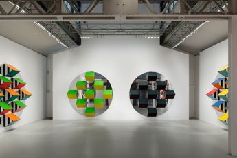 Contemporary art exhibition Daniel Buren Third Eye situated works at SCAI THE BATHHOUSE Tokyo Japan